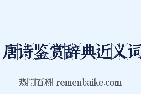 唐诗鉴赏辞典近义词是什么意思的图片
